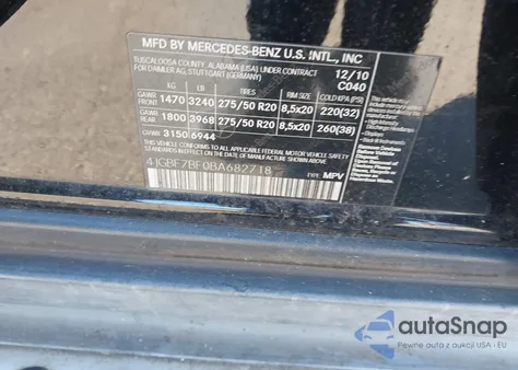 2011 Mercedes-Benz Gl 450 4Matic z USA, uszkodzony, nr VIN 4JGBF7BE0BA682718